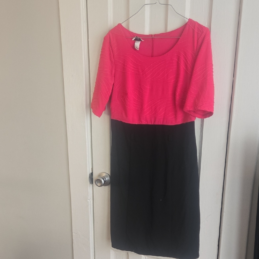 Alyx Fuchsia and Black Two-Tone Midi Dress